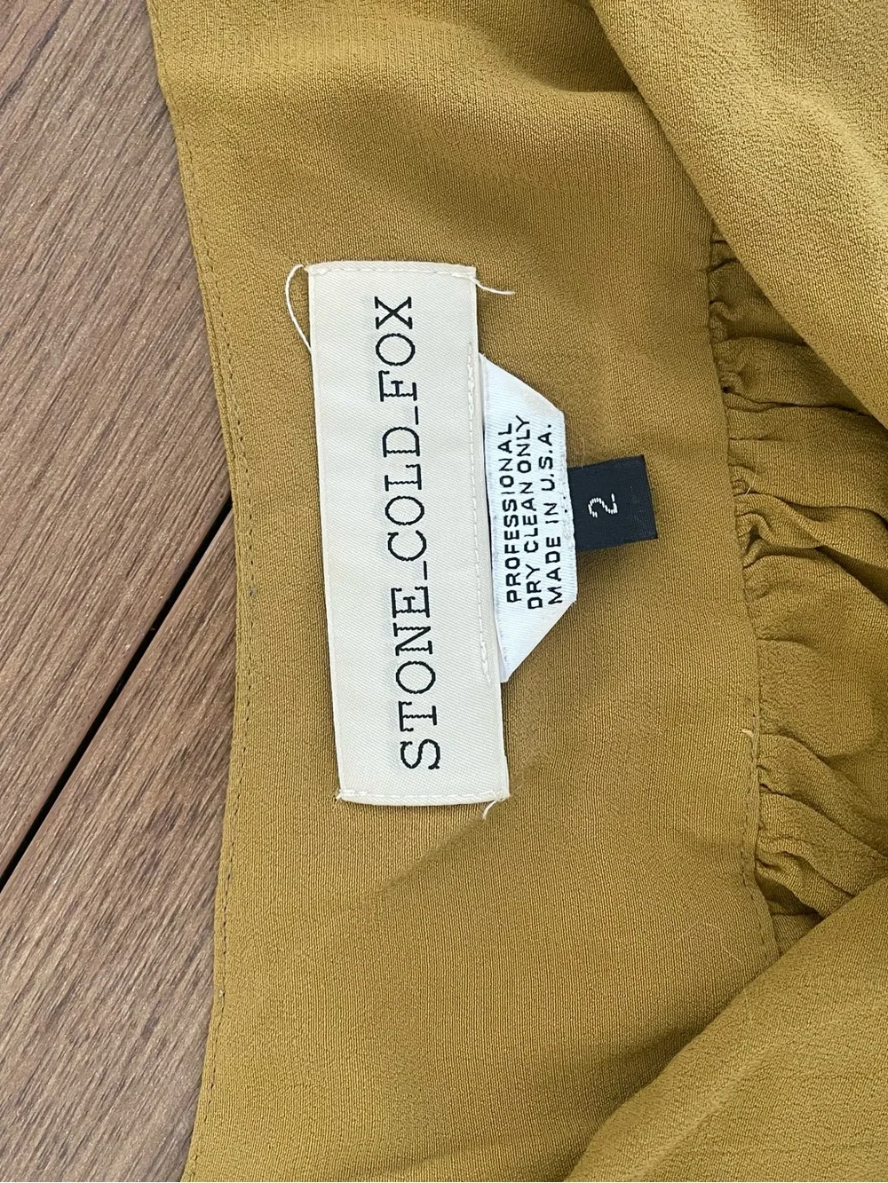 Stone Cold Fox women’s vintage Mustard Yellow One-Piece with Front Tie